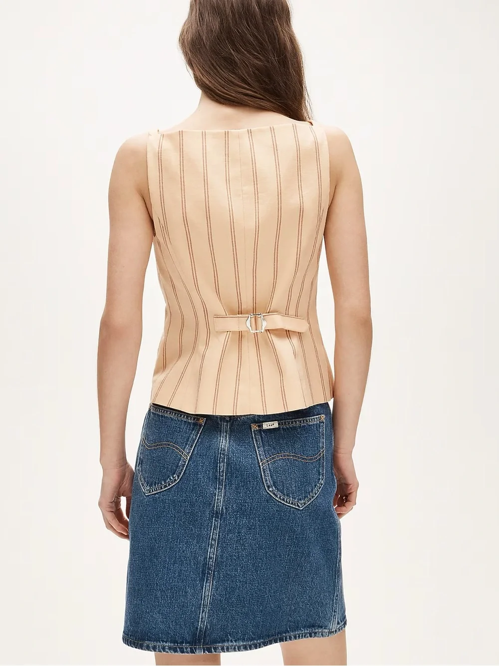 J. Crew Peach Striped Button-Front Vest - Picture 3 of 3